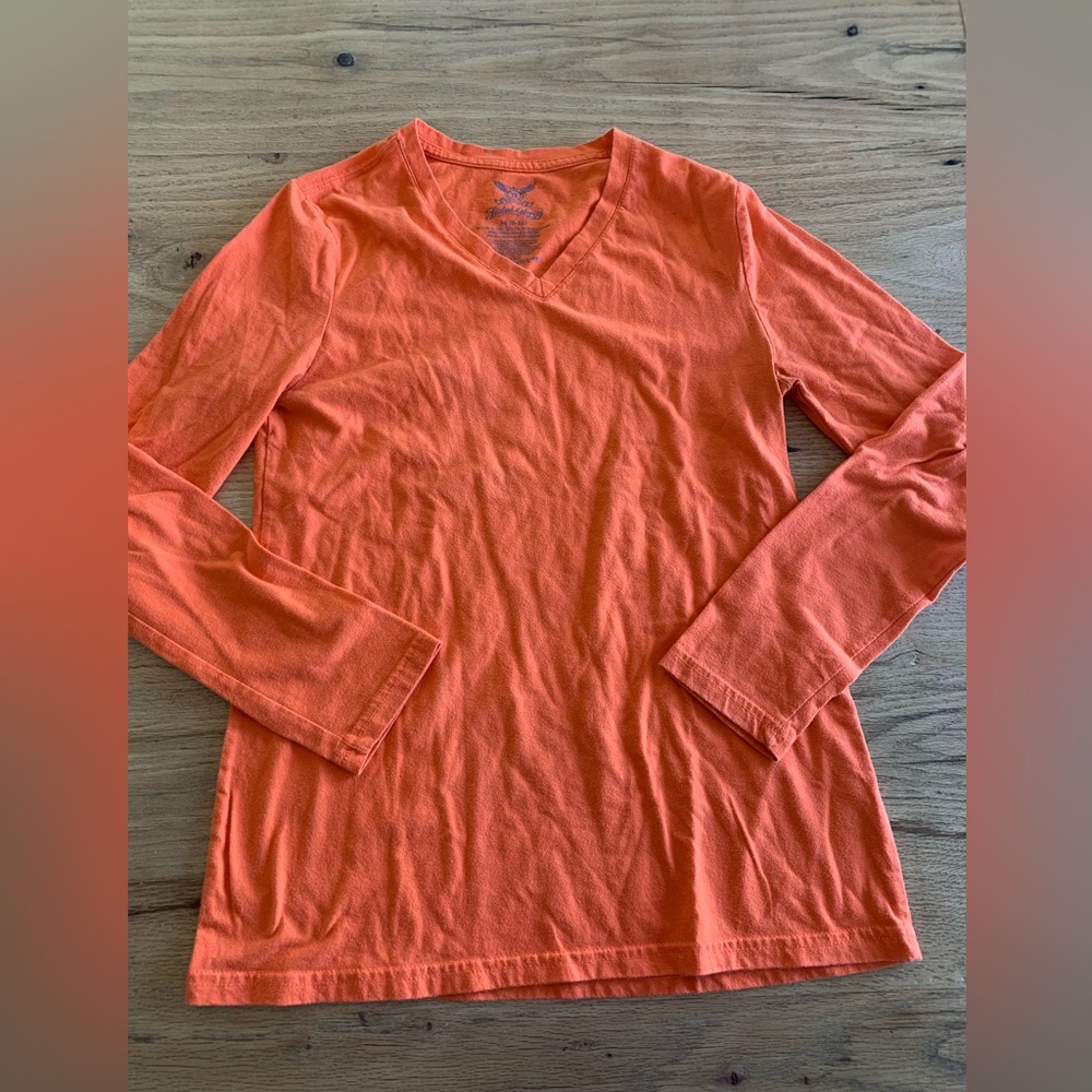 Faded Glory Long‎ Sleeve Tee Shirt Orange Women’s Medium Preloved